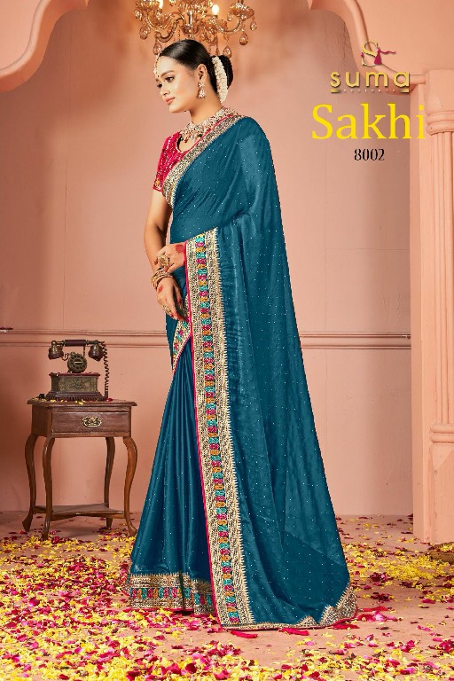 Suma Designer Sakhi D.no 8001 To 8009 Wholesale Party Wear Indian Sarees