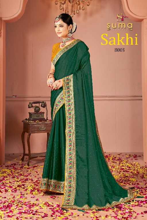 Suma Designer Sakhi D.no 8001 To 8009 Wholesale Party Wear Indian Sarees