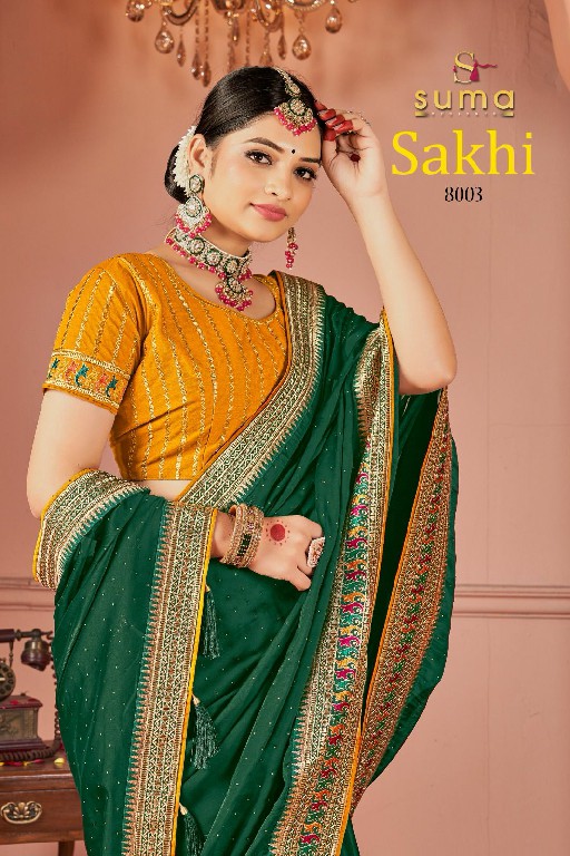 Suma Designer Sakhi D.no 8001 To 8009 Wholesale Party Wear Indian Sarees