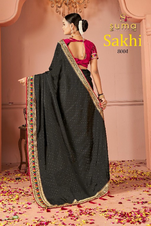 Suma Designer Sakhi D.no 8001 To 8009 Wholesale Party Wear Indian Sarees