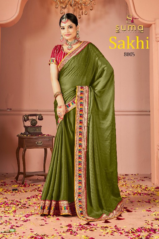 Suma Designer Sakhi D.no 8001 To 8009 Wholesale Party Wear Indian Sarees