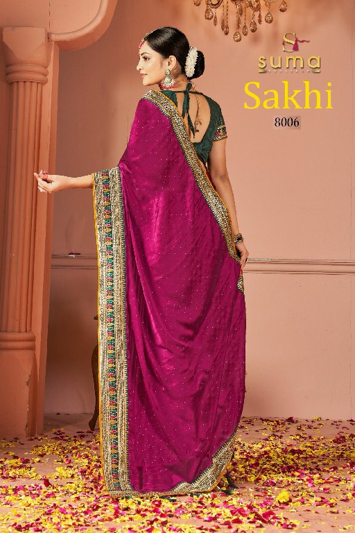 Suma Designer Sakhi D.no 8001 To 8009 Wholesale Party Wear Indian Sarees