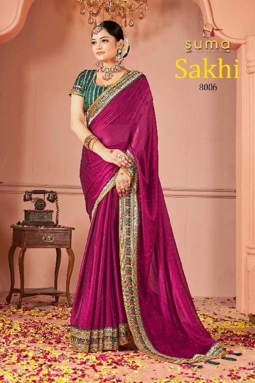 Suma Designer Sakhi D.no 8001 To 8009 Wholesale Party Wear Indian Sarees