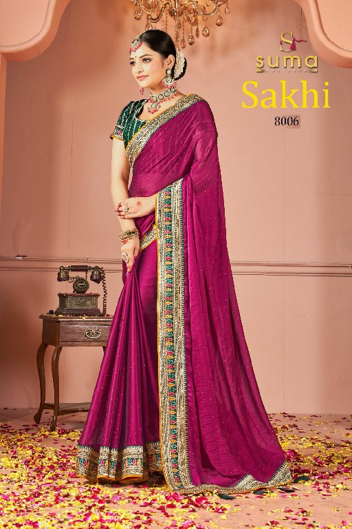 Suma Designer Sakhi D.no 8001 To 8009 Wholesale Party Wear Indian Sarees