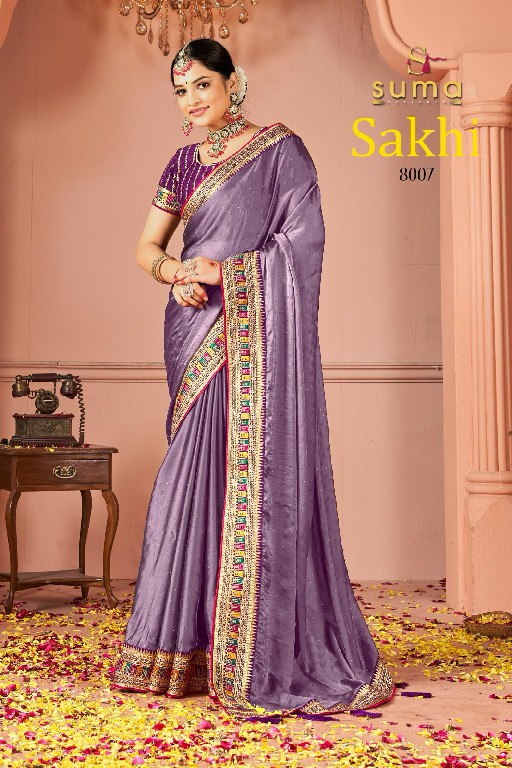 Suma Designer Sakhi D.no 8001 To 8009 Wholesale Party Wear Indian Sarees