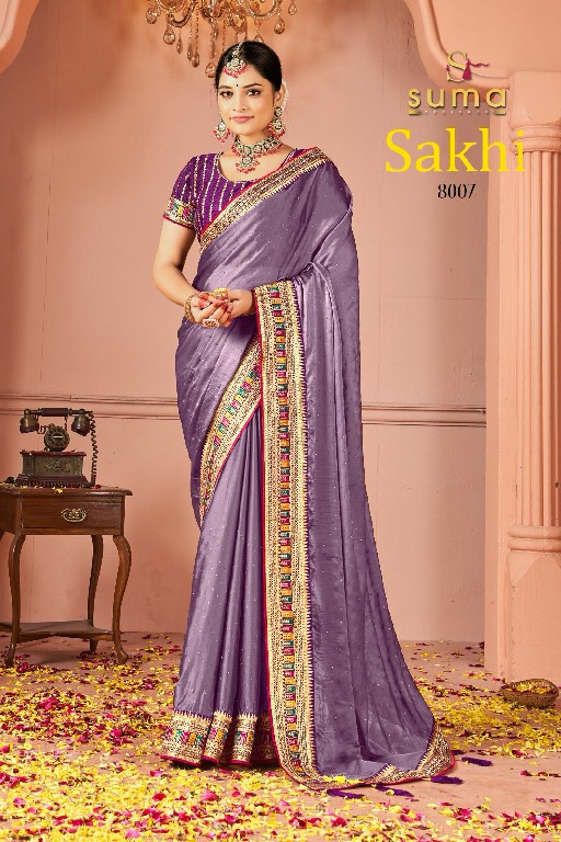 Suma Designer Sakhi D.no 8001 To 8009 Wholesale Party Wear Indian Sarees