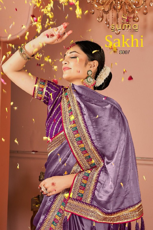 Suma Designer Sakhi D.no 8001 To 8009 Wholesale Party Wear Indian Sarees