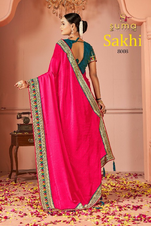 Suma Designer Sakhi D.no 8001 To 8009 Wholesale Party Wear Indian Sarees