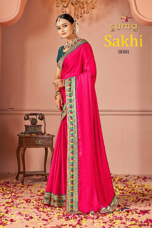 Suma Designer Sakhi D.no 8001 To 8009 Wholesale Party Wear Indian Sarees