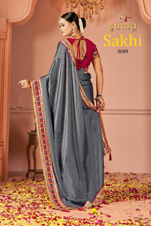 Suma Designer Sakhi D.no 8001 To 8009 Wholesale Party Wear Indian Sarees