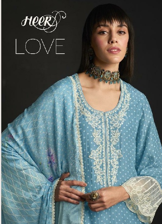 Kimora Heer Love Vol-190 Wholesale Pure Muslin With Embroidery Work Salwar Suits