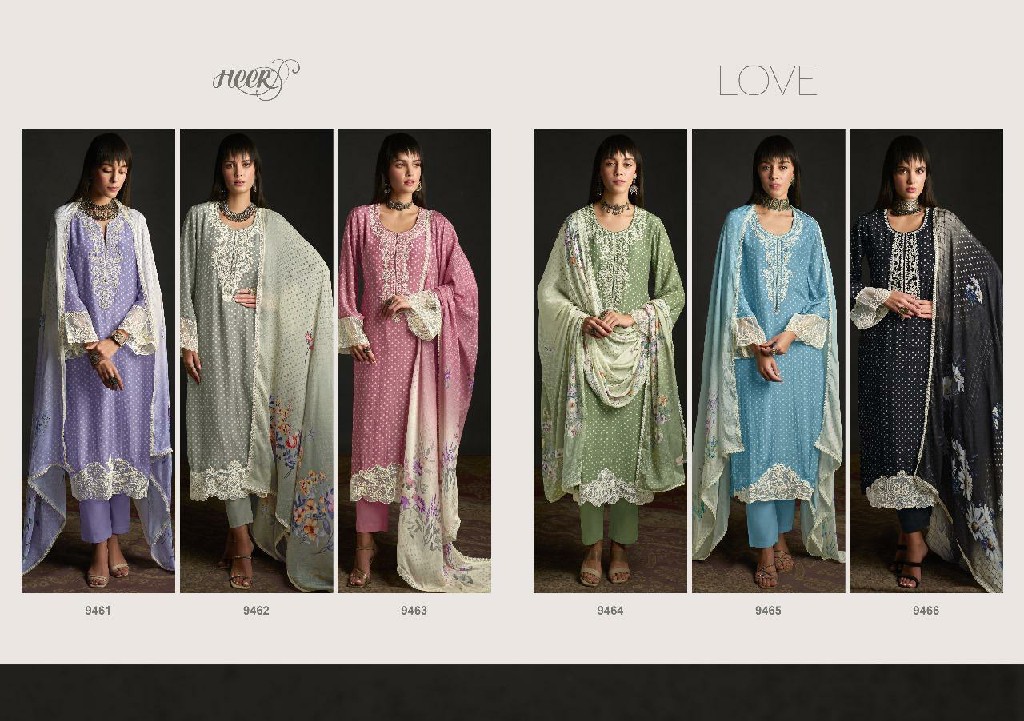 Kimora Heer Love Vol-190 Wholesale Pure Muslin With Embroidery Work Salwar Suits