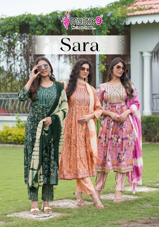 MYSTIC 9 SARA VOL 14 AMAZING READYMADE NAYRA CUT KURTI PANT DUPATTA COLLECTION