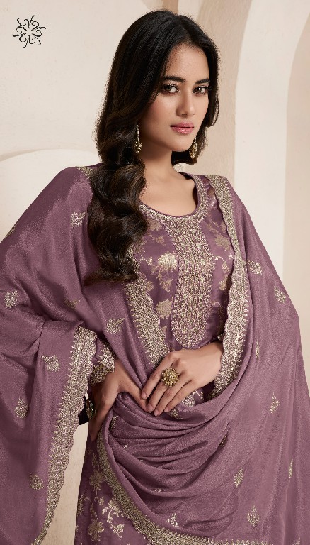Vinay Kuleesh Silky Vol-4 Wholesale Embroidered Lotus Silk Jacquard Straight Suits