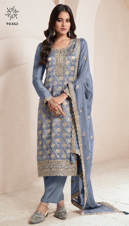 Vinay Kuleesh Silky Vol-4 Wholesale Embroidered Lotus Silk Jacquard Straight Suits