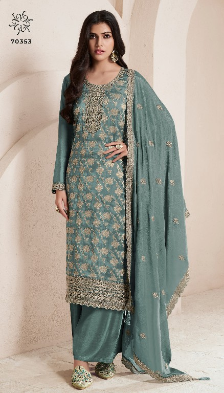 Vinay Kuleesh Silky Vol-4 Wholesale Embroidered Lotus Silk Jacquard Straight Suits
