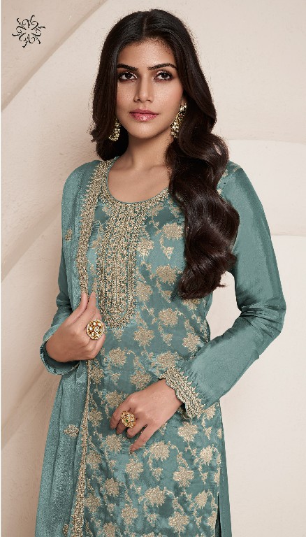 Vinay Kuleesh Silky Vol-4 Wholesale Embroidered Lotus Silk Jacquard Straight Suits