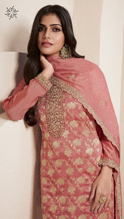 Vinay Kuleesh Silky Vol-4 Wholesale Embroidered Lotus Silk Jacquard Straight Suits