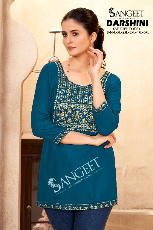 SANGEET DARSHINI WHOLESALE RAYON FABRIC MULTI EMBROIDERY SEQUENCE WORK KURTIS