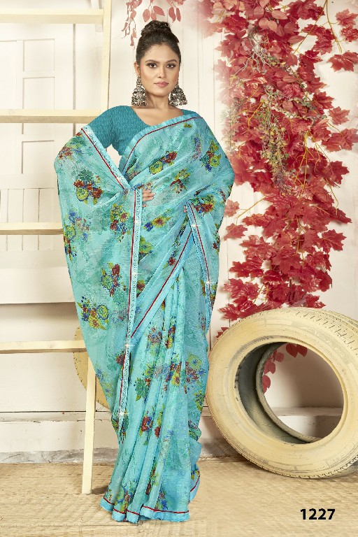 Vallabhi Express Wholesale Floral Print Georgette Sarees