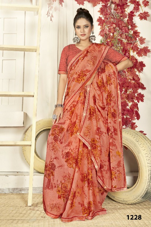 Vallabhi Express Wholesale Floral Print Georgette Sarees