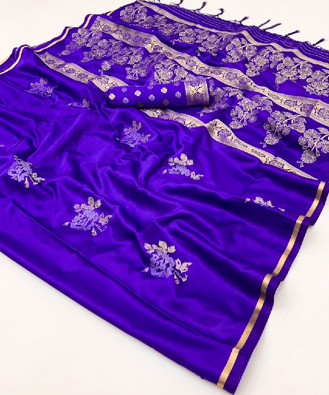 Rajtex Kanthkala Flora Wholesale Pure Satin Handloom Weaving Silk Sarees