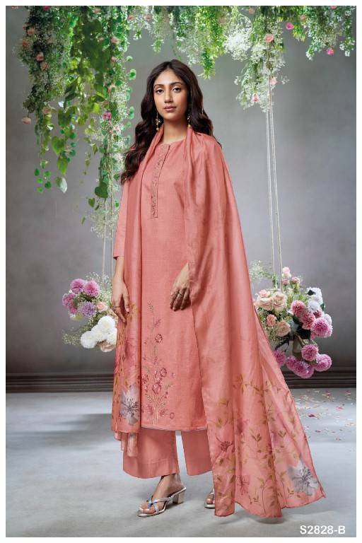 Ganga Alitia S2828 Wholesale Premium Cotton With Embroidery Work Salwar Suits