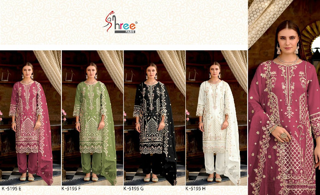 Shree Fabs K-5195 Wholesale Indian Pakistani Concept Salwar Suits