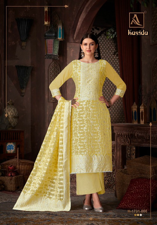 Alok Kasida Wholesale Pure Hand Weave Jacquard Designer With Hand Work Dress Material