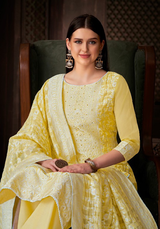 Alok Kasida Wholesale Pure Hand Weave Jacquard Designer With Hand Work Dress Material