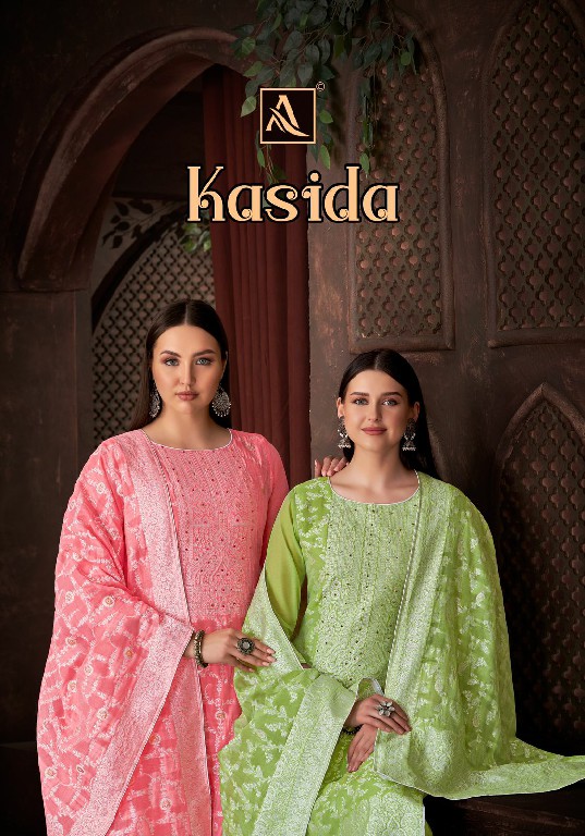 Alok Kasida Wholesale Pure Hand Weave Jacquard Designer With Hand Work Dress Material