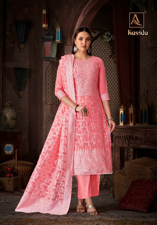 Alok Kasida Wholesale Pure Hand Weave Jacquard Designer With Hand Work Dress Material