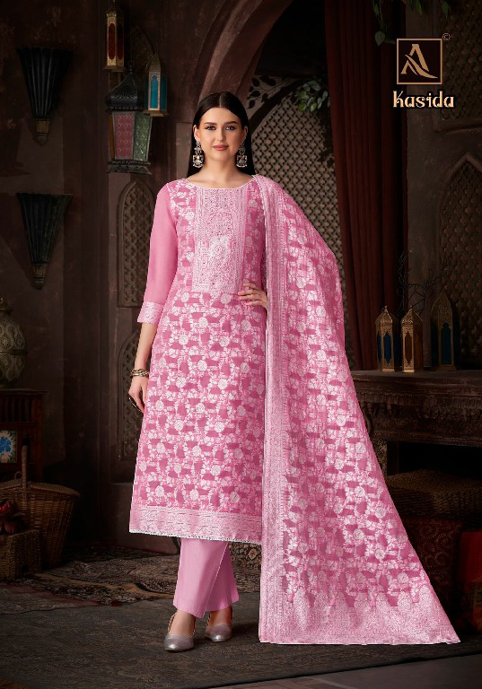 Alok Kasida Wholesale Pure Hand Weave Jacquard Designer With Hand Work Dress Material