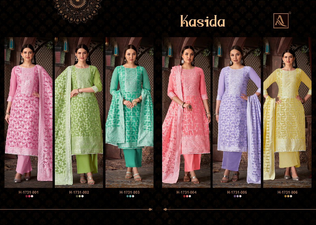 Alok Kasida Wholesale Pure Hand Weave Jacquard Designer With Hand Work Dress Material