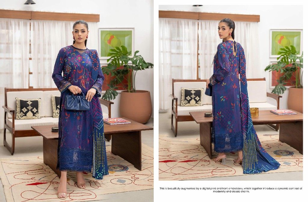 Gulljee Gullbano Unstitched Embroidered Three Piece Pakistani Suits