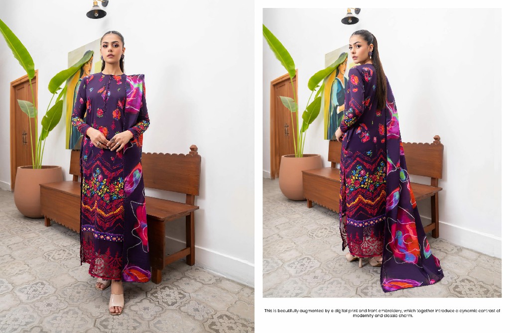 Gulljee Gullbano Unstitched Embroidered Three Piece Pakistani Suits