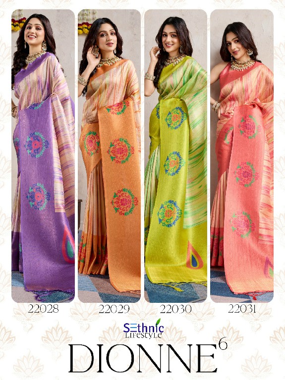 dionne vol 6 by sethnic lifestyle banarasi silk 22028-22031 uniform wear fancy sarees