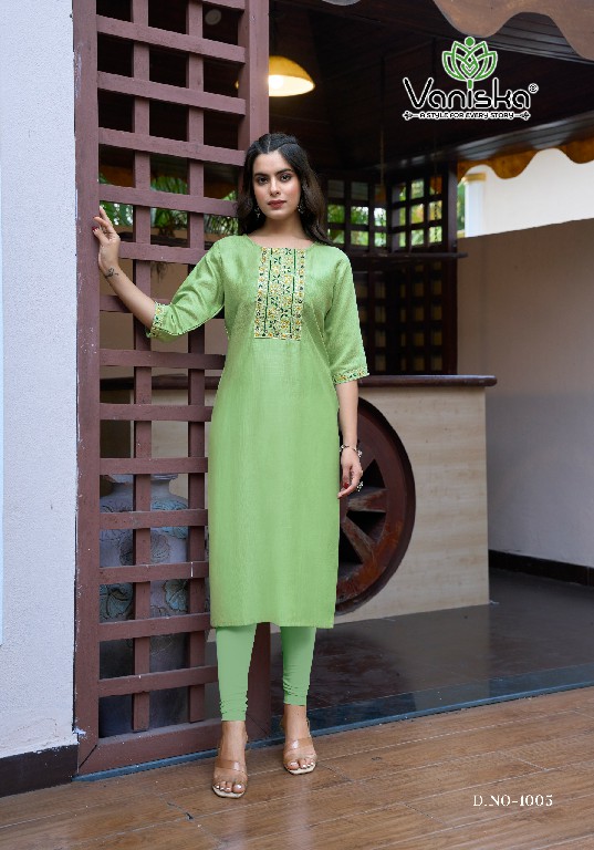 Vaniska Five Star Vol-1 Wholesale Vatican Silk Straight Long Kurtis