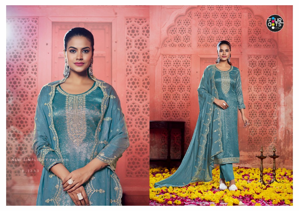 Fourdots Tarla Wholesale Viscose Jacquard With Work Dress Material