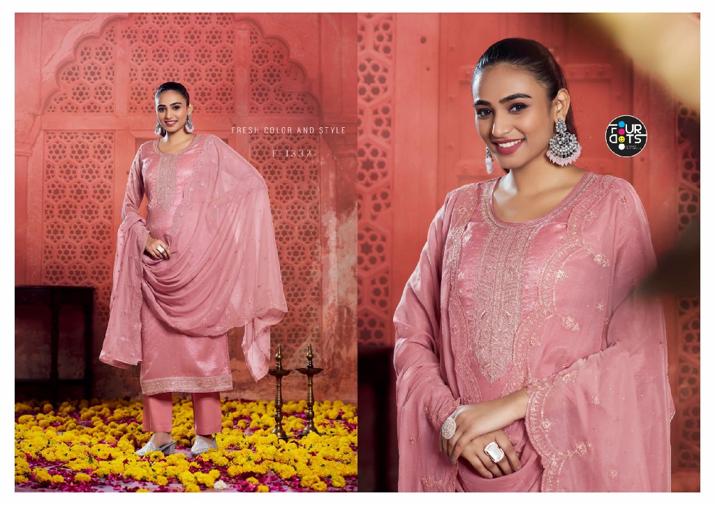 Fourdots Tarla Wholesale Viscose Jacquard With Work Dress Material