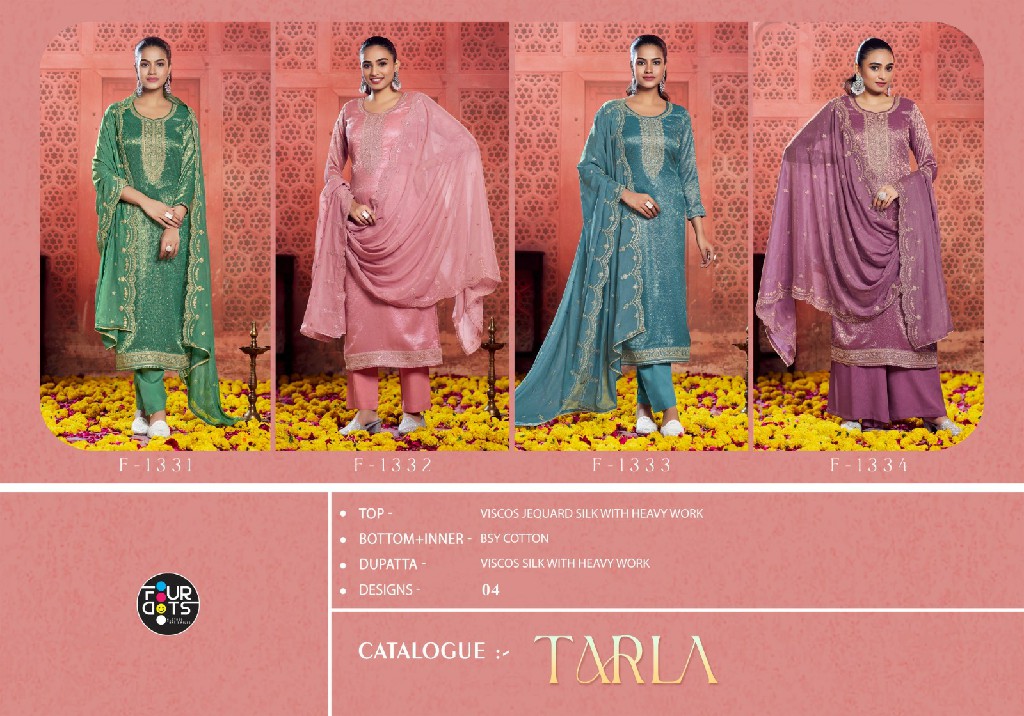 Fourdots Tarla Wholesale Viscose Jacquard With Work Dress Material