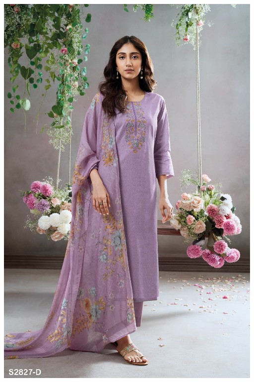 Ganga Teuila S2827 Wholesale Cotton With Embroidery Work Salwar Suits