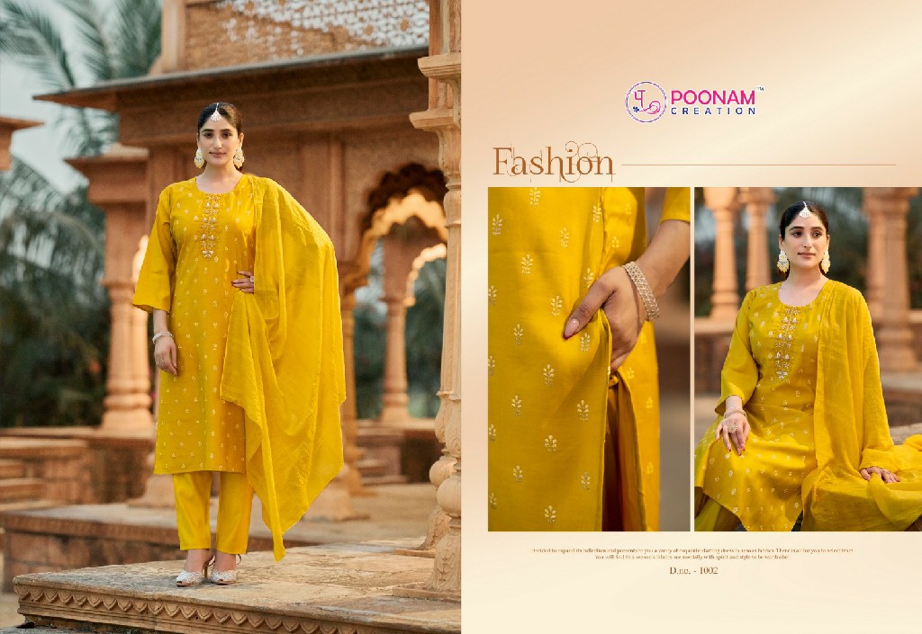 Poonam Mumtaaz Wholesale Heavy Roman Silk 3 Piece Salwar Suits