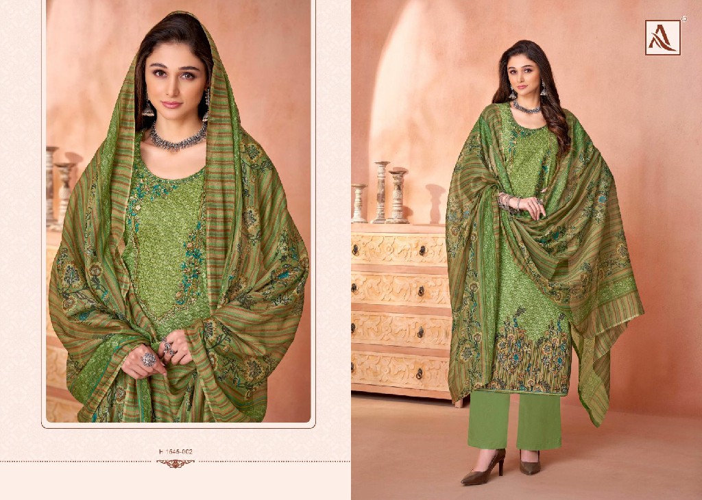 Alok Mani Wholesale Pure Cambric Cotton Fancy Print With Fancy Embroidery Work Dress Material