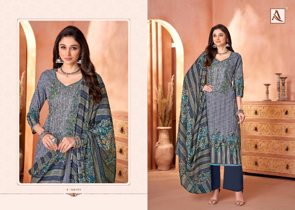 Alok Mani Wholesale Pure Cambric Cotton Fancy Print With Fancy Embroidery Work Dress Material