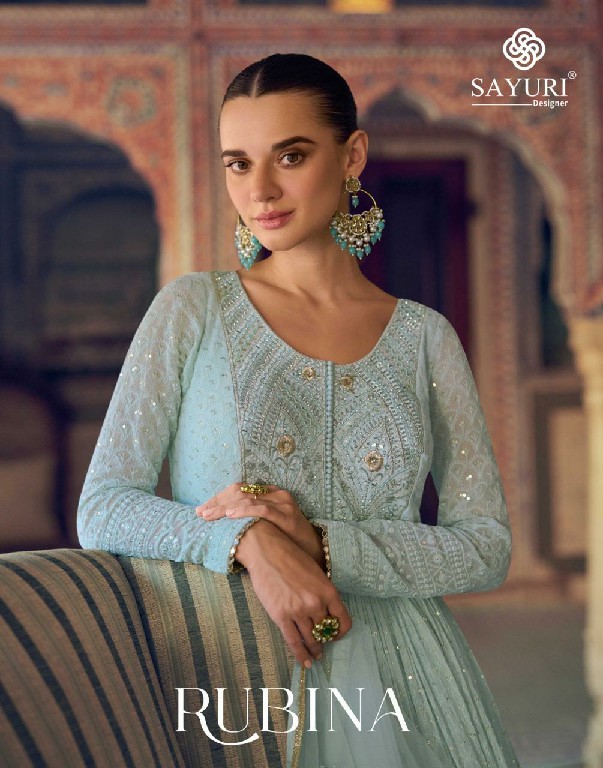 sayuri designer rubina georgette readymade exclusive design gown sets