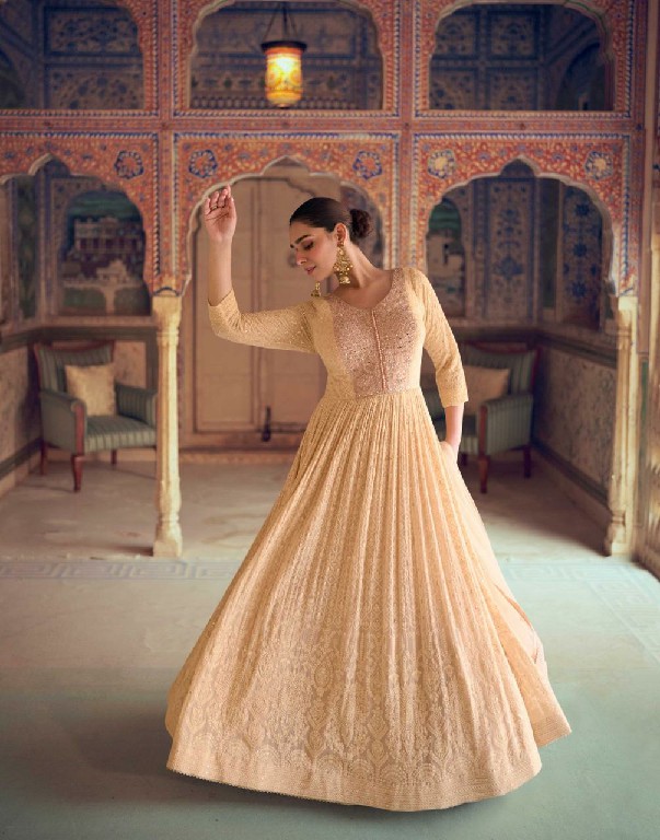 sayuri designer rubina georgette readymade exclusive design gown sets