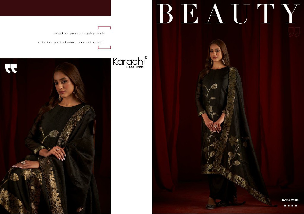 karachi prints dilkash silk woven jacquard attractive 3pcs dress supplier