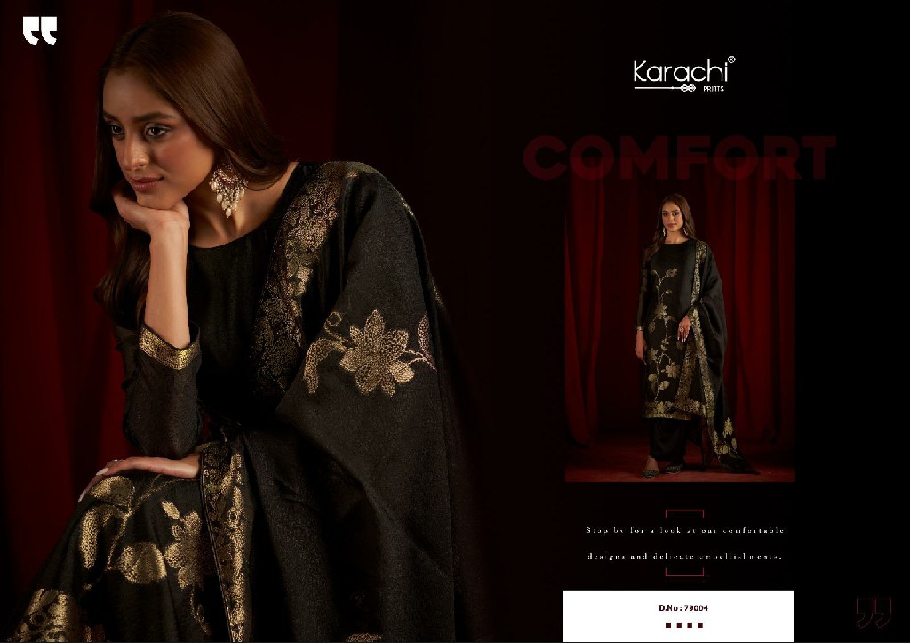 karachi prints dilkash silk woven jacquard attractive 3pcs dress supplier