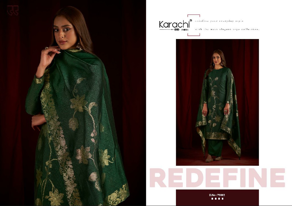 karachi prints dilkash silk woven jacquard attractive 3pcs dress supplier